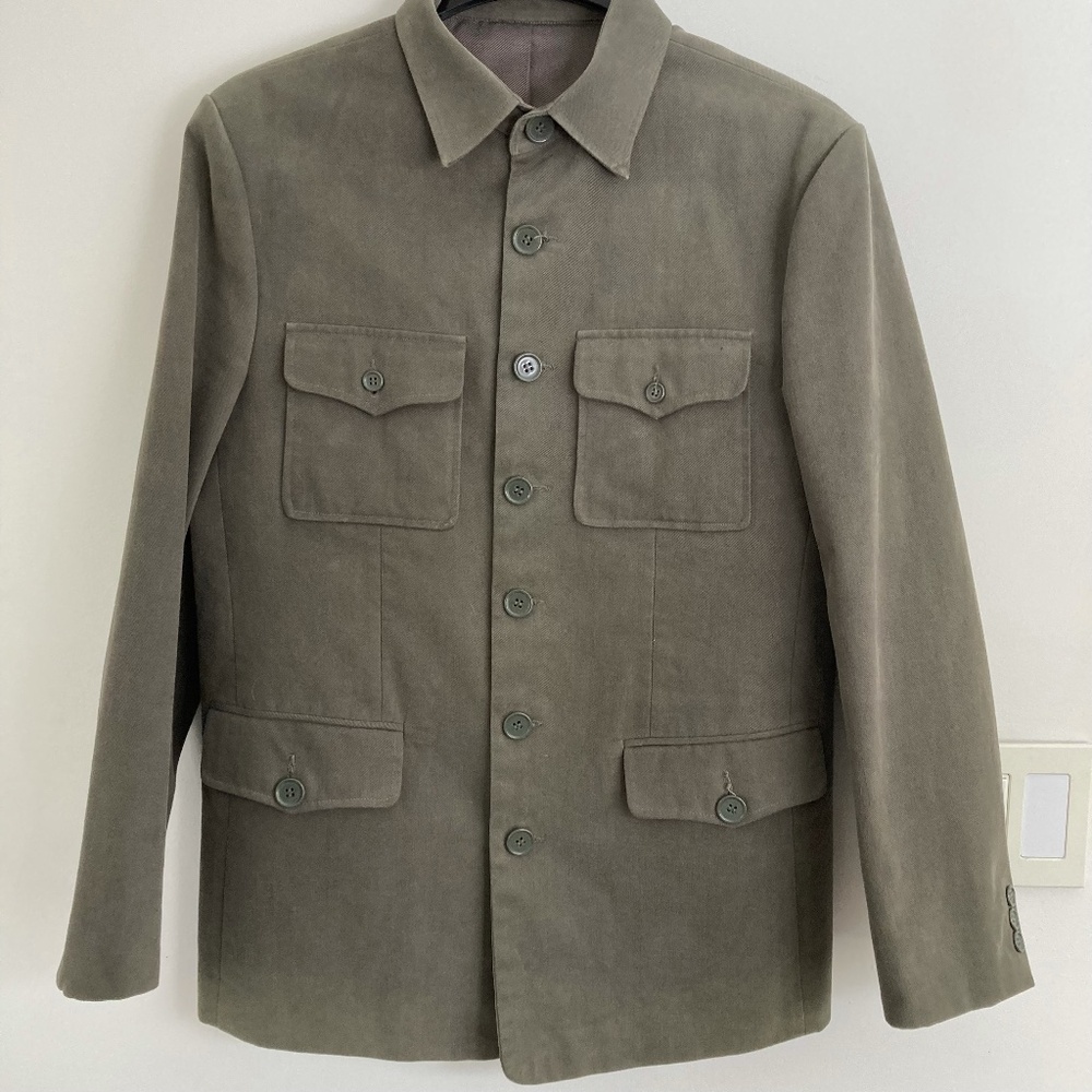 Grey moleskin 7-button chore blazer